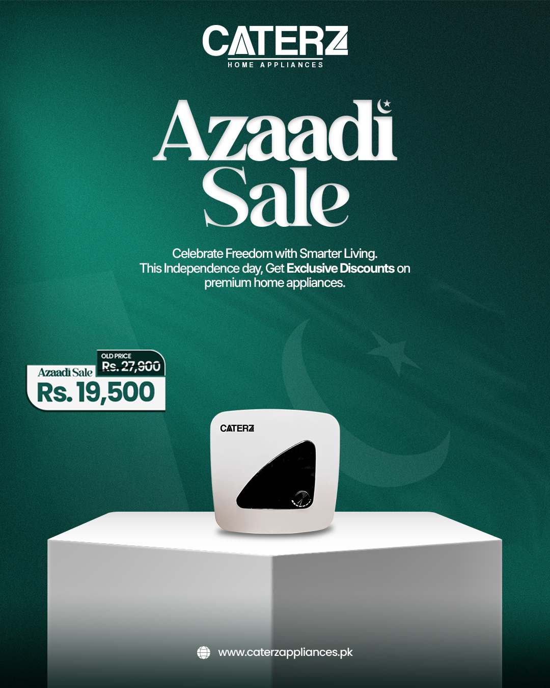 Caterz Geyser CZ-E-15L (White) | Azaadi Sale